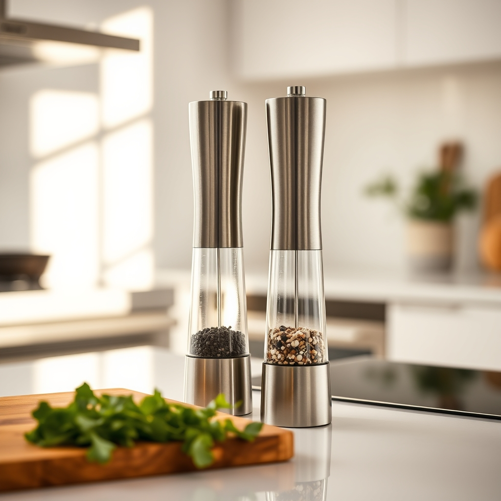 CIRCLE JOY electric salt and pepper grinder review with charging base