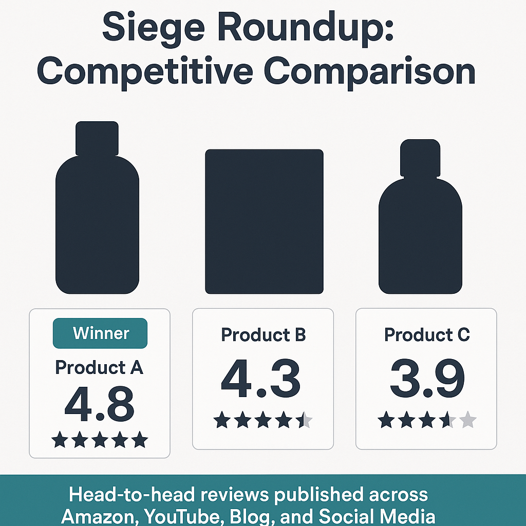 Competitive product comparison campaign — Siege Roundup